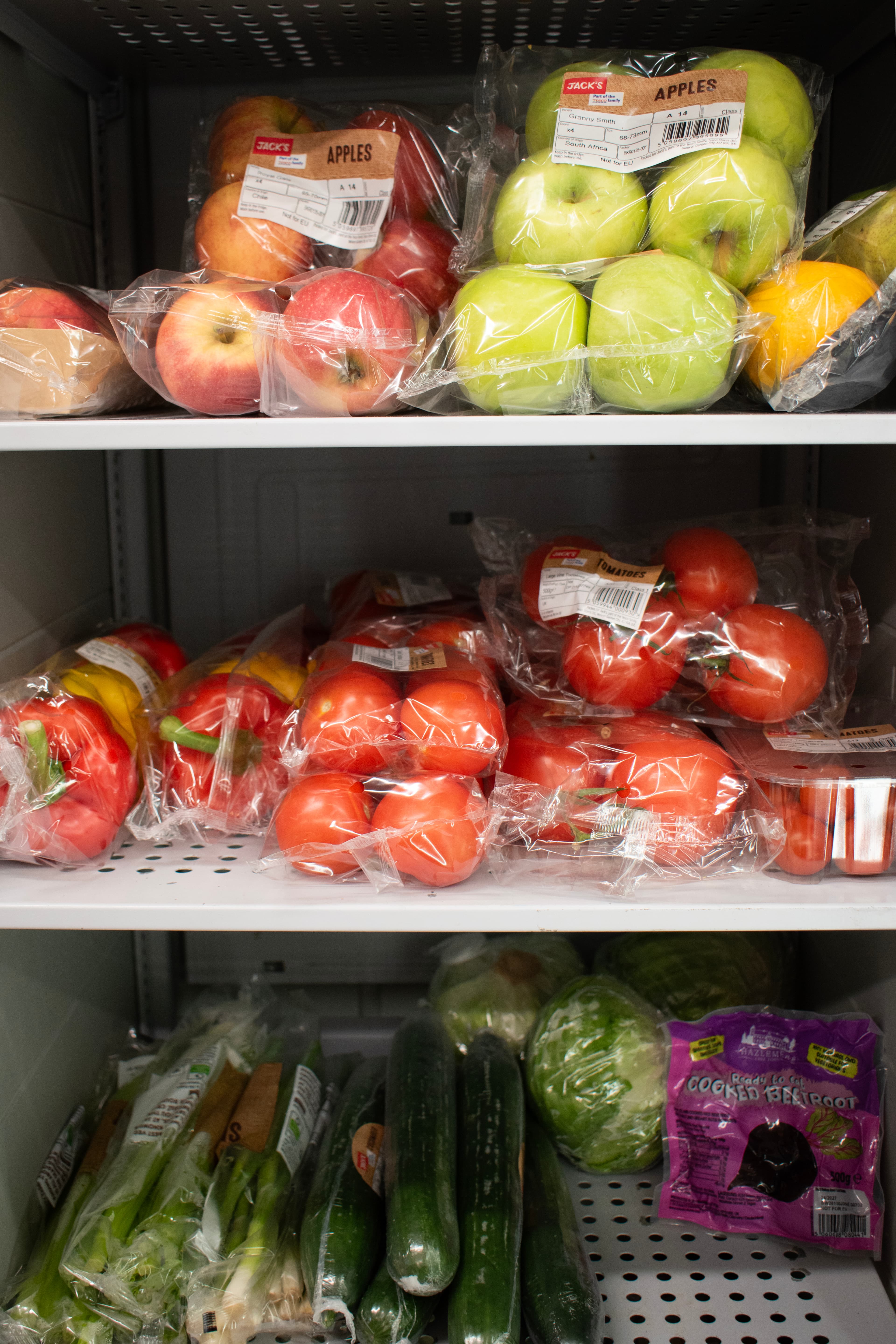 Fresh produce, chilled and bakery aisles at Brancaster Stores