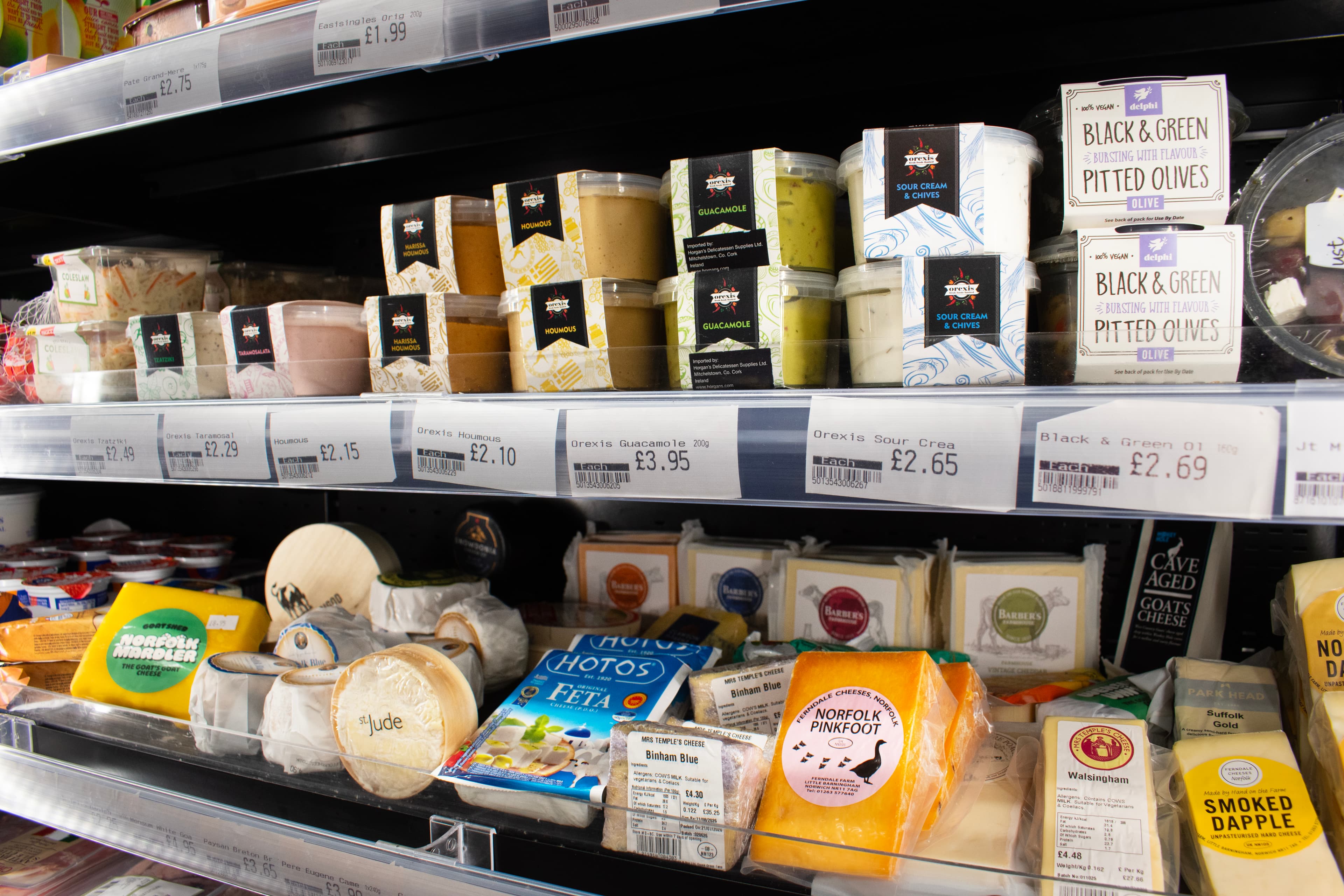 Norfolk cheeses and local deli produce at Brancaster Stores